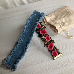 Jean & Floral Print Chokers